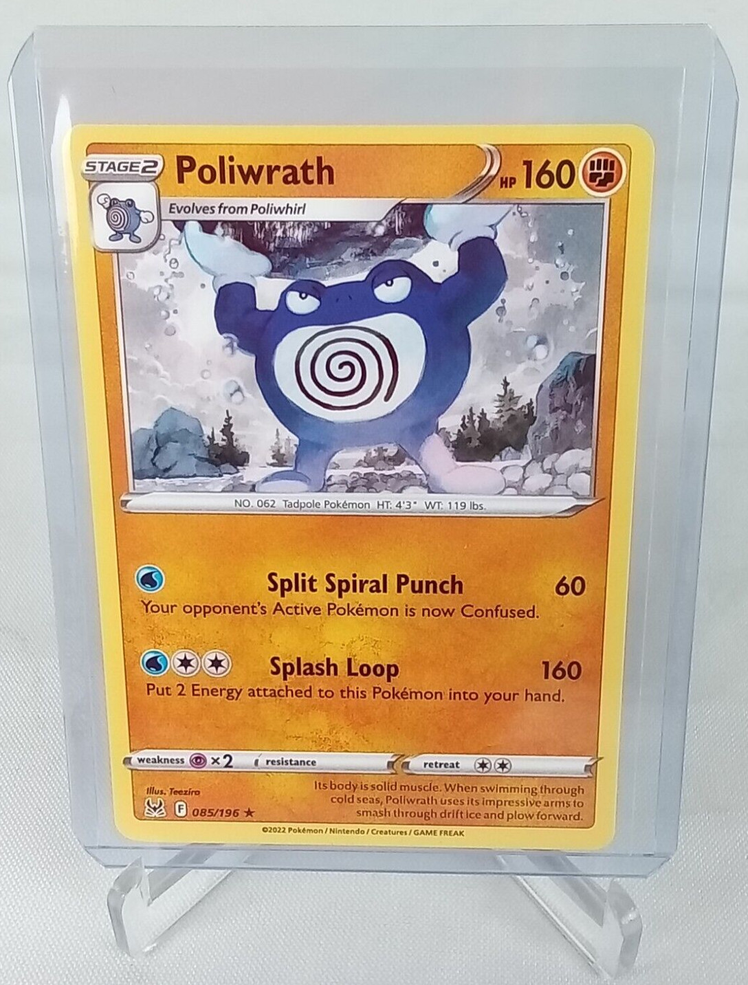 Poliwrath 85/196 Lost Origin Rare Pokémon Card 2022