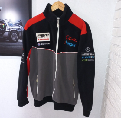 KAWASAKI PBM Racing Team Fleece Jacket Size L Black/Grey Mercedes 