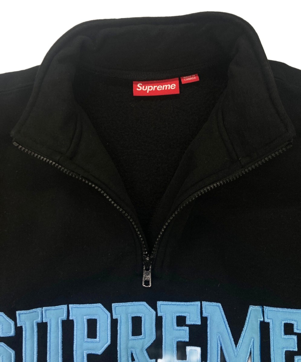 SUPREME Collegiate Half Zip Pullover Size: Medium Black Men SUPREME Collegiate Half Zip Pullover Size: Medium Black Men