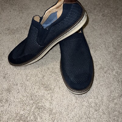 Johnston & Murphy Mens Sheepskin Dark Blue Leather Slip On Loafers Size 9.5 Johnston & Murphy | Shoes | Johnston Murphy Mens Sheepskin  main image 2
