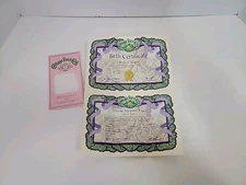 Cabbage Patch Kid Birth Cert & Adoption Papers  Girl VTG Brianne Megan Jan 2nd