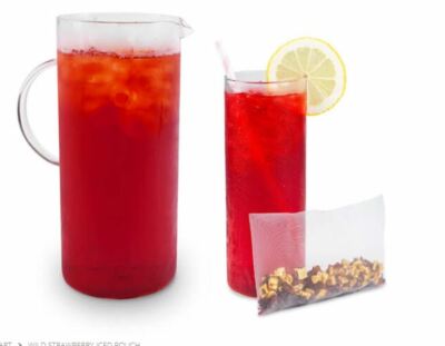 Wild strawberry iced tea  pouch 12 count bag makes 32 oz  each decaf