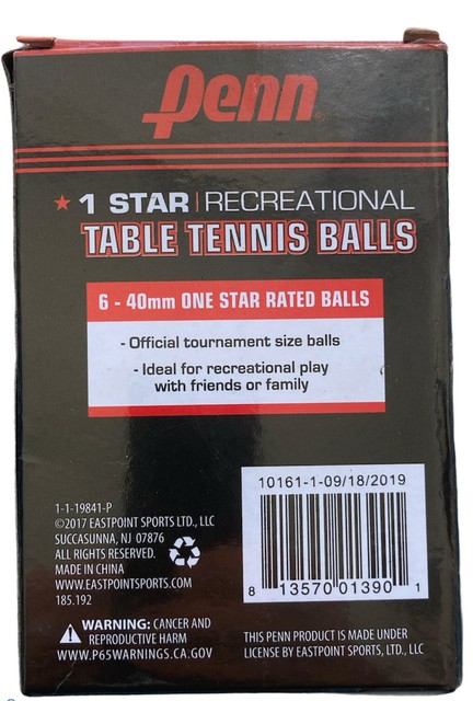 penn ping pong balls