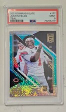2021 Donruss Elite Justin Fields Teal Fireworks Rookie Card RC /25 Chicago Bears