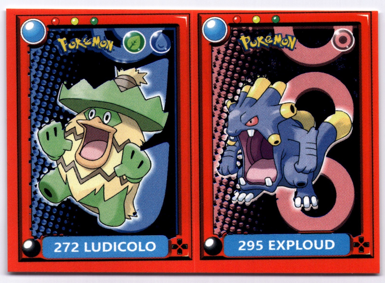 Ludicolo / Exploud 272 295 Pokemon Pokedex Sticker Especial Holo Mini 2022 3x2