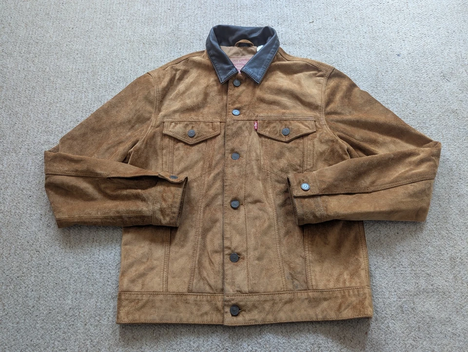 Levi's Type 3 Suede Trucker Jacket Size M - Image 2 of 4