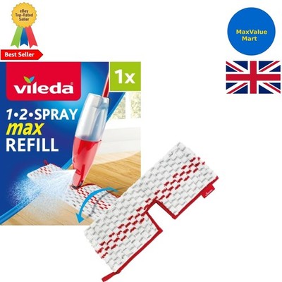 Vileda 1-2 Spray Max Mop Refill - Advanced Microfiber for 99% Bacteria Removal