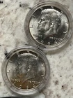 Lot of Two (2) CAPSULATED 90% Silver Kennedy Half Dollars - 1964P - BU/AU #1.