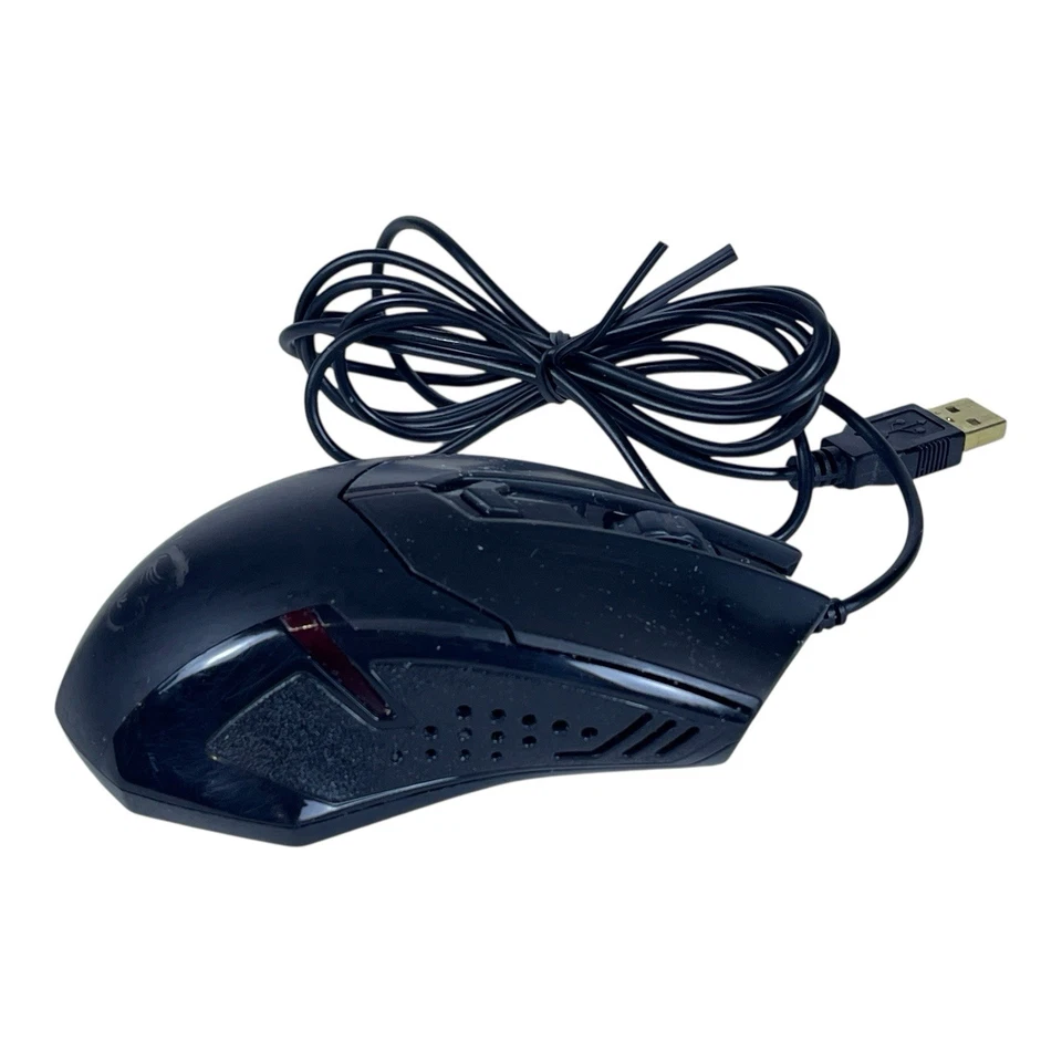 MSi Interceptor DS B1 Gaming Mouse 5 Button Wired Scroll Wheel Black Red Lights - Image 4 of 4