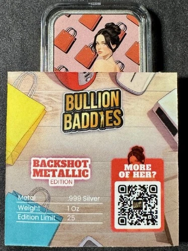 Bullion Baddies DAISY DEALS Backshot Metallic 1 oz Silver Bar ONLY 25 MINTED!!!
