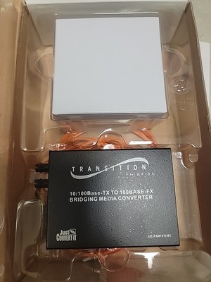 TRANSITION NETWORKS J/E-PSW-FX-01 10/100Base-TX to 100Base-FX Media Converter