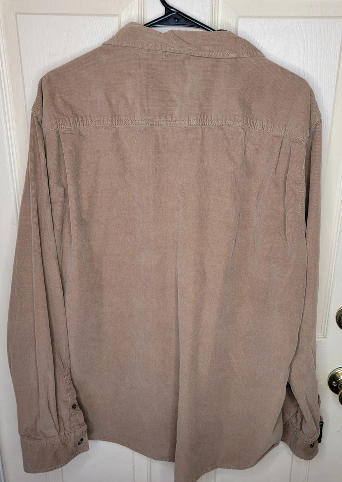 Camisa J. Peterman Company Marrón Tostado Pana Manga Larga Botón Para Hombre XXL Foto 4 de 4