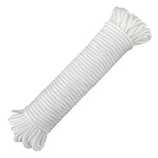  Nylon Rope, 100 Feet Nylon Rope, 1/4 Inch Solid Braided 6mm x 100 ft White