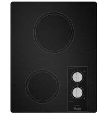 Whirlpool W5CE1522FB 15 Inch Electric Cooktop With 2 Elements