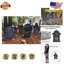 6 Pack Halloween Tombstones - Weather-Resistant Yard Signs, Horror Graveyard ...