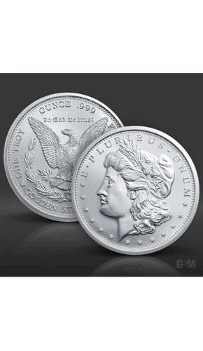 1 oz Morgan Silver Round .999 Fine Bullion 1 Troy Ounce In Capsule