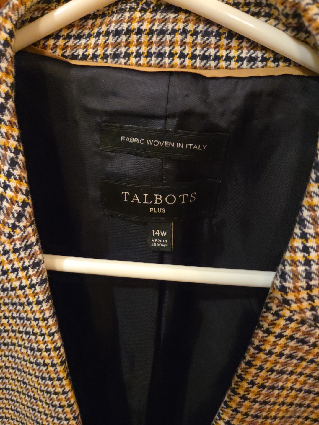 Talbots Plus Houndstooth Single Button Blazer Nav… - image 3