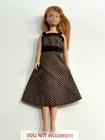 Vintage 1960s Barbie/Skippe Fashion CLONE Brown Polka Dot Sleeveless Dress ~ EXC
