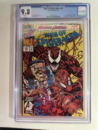 Web of Spider-Man, Vol. 1 #101. 1993. CGC Graded 9.8. Maximum Carnage Part 2. WP