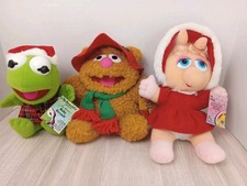 1987 Muppets Babies Miss Piggy, Kermit, Fozzie Bear Plush Toy Lot Of 3 With Tags