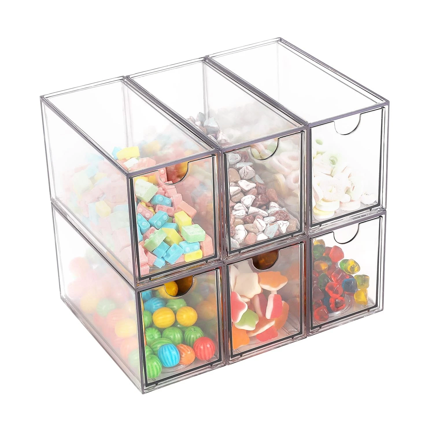 Desk Organizer with Drawers, Stackable Plastic Storage Drawers for Makeup or ...