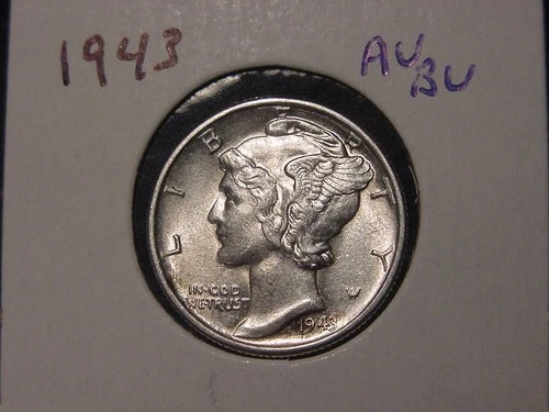 1943 MERCURY DIME AU BU POPULAR DATE SHIPS FREE