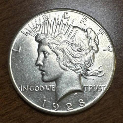1928 $1 Peace Silver Dollar Choice AU