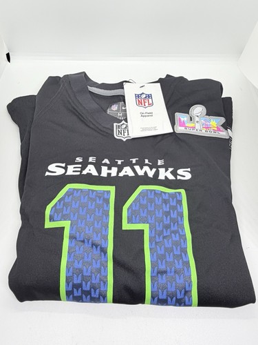 Nike Jaxon Smith-Njigba YT M Seattle Seahawks Super Bowl LX Patch Jersey Black