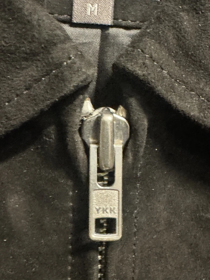 Slate And Stone Men’s Black Suede Full Zip Racer Jacket Size Medium - Image 4 of 4