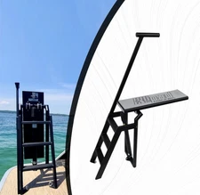 LILLIPAD Marine Diving Board Surface Mnt, Rail, Black Powder, StormGray Pad