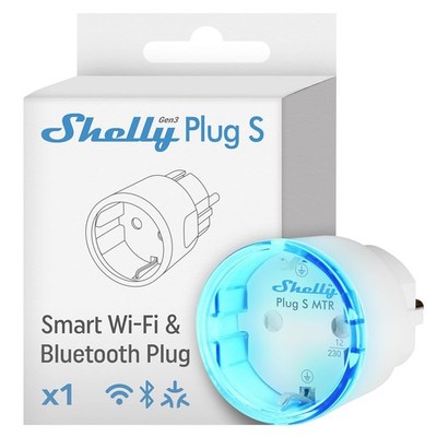 Shelly Plug S Gen3 Weiß - WLAN-betriebenere Smarte-Steckdose