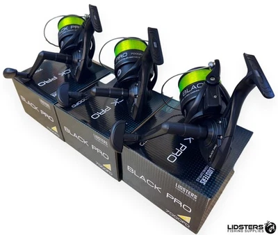 LIDSTERS FISHING SUPPLIES 3 NEUE GROSSE SCHWARZE PRO 70 FD MEERESANGELN LIDSTER STRAND PIER ROLLEN GELBE SCHNUR 70