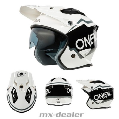 O'Neal Volt Corp V.25 Weiß Schwarz Helm mit Visier Trial Roller Enduro Supermoto