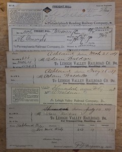 6 Different Railroad Freight Bills 1881 to 1907