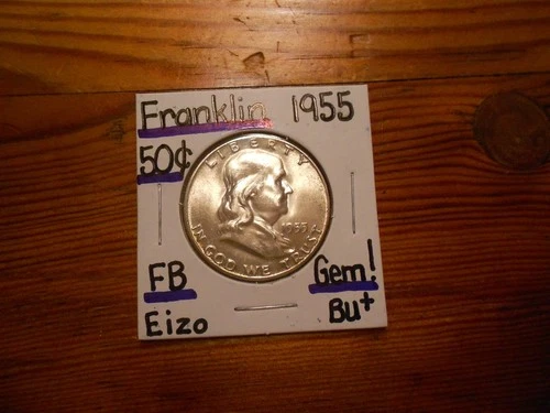 1955 silver Franklin Half Dollar GEM BU+ TERRIFIC!!! PQ!!! FBL!!! TOUGH DATE!!!!