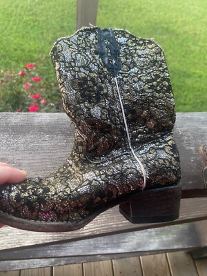 Tanner Mark Kids cowgirl Boots girls pageant rodeo wear size 13 US glitzy lace