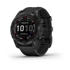 New Garmin Fenix 7 010-02540-34 Sapphire Solar, Carbon Gray DLC Ti w/Black Band