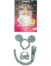 Fun World - Instant Mouse - Adult Costume Accessory - Ears/Bow Tie/Tail - Gray