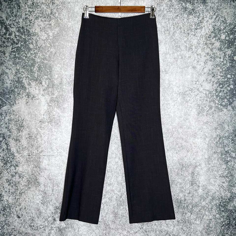 Mujer Bootcut Vestido Pantalones Talla 3/4 Gris tiro Medio Espalda Cremallera Foto 2 de 4