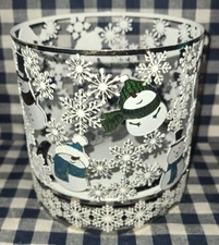 ALL NEW Playing Snowmen SNOWMAN 3-Wick Candle Holder Bath & Body Works