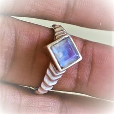RAINBOW MOONSTONE NATURAL GEMSTONE RING 925 STERLING SILVER JEWELRY RING 3 TO 12