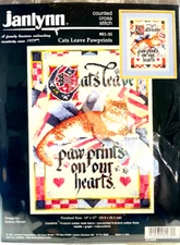 Stitchery Kit Vintage 1997 Janlynn Cross Stitch CATS LEAVE PAWPRINTS