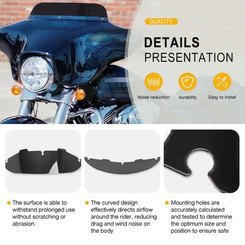 For 1996-2013 Harley Touring Electra Street Glide 4.5" Windshield Windscreen - Picture 7 of 10