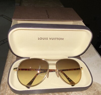 LOUIS VUITTON SUNGLASSES EYEWEAR TORTOISESHELL MONOGRAM LENS GOLD