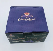Crown Royal 4 Whisky Glasses with 8 Whisky Stones and Crown Royal Pouch New