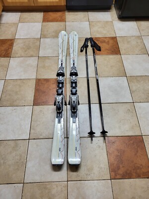 Volkl TTIVA Energy Downhill Alpine Carving Skis LT Bindings Leki Trekking Poles 