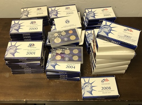 Lot of 50 - 1999-2008-S US Mint Regular Clad Proof Sets - Blue/White Boxes - 第 1/3 張圖片