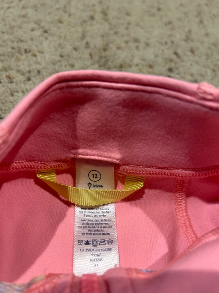 IVIVVA By Lululemon size 12 Girls Coral Peach-Pink Zip Up