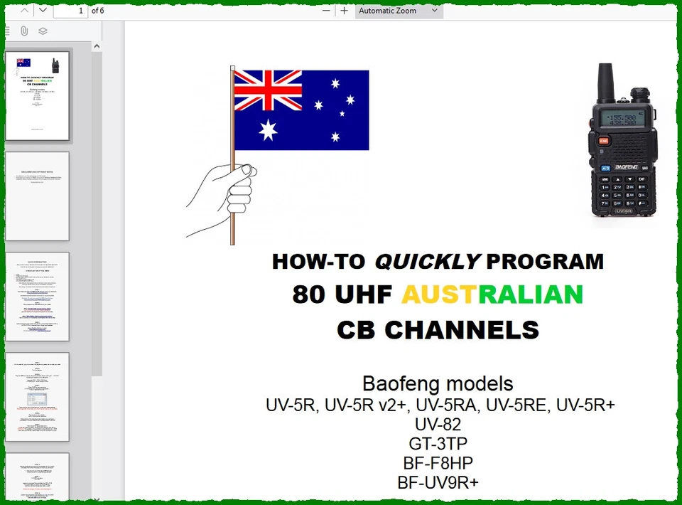 Australian UHF CB 80 Channels DATA file for Baofeng UV-82 - image 2 of 2