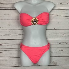Victoria s Secret Rhinestone Jewel Bandeau Bikini Sz Medium Hot Pink